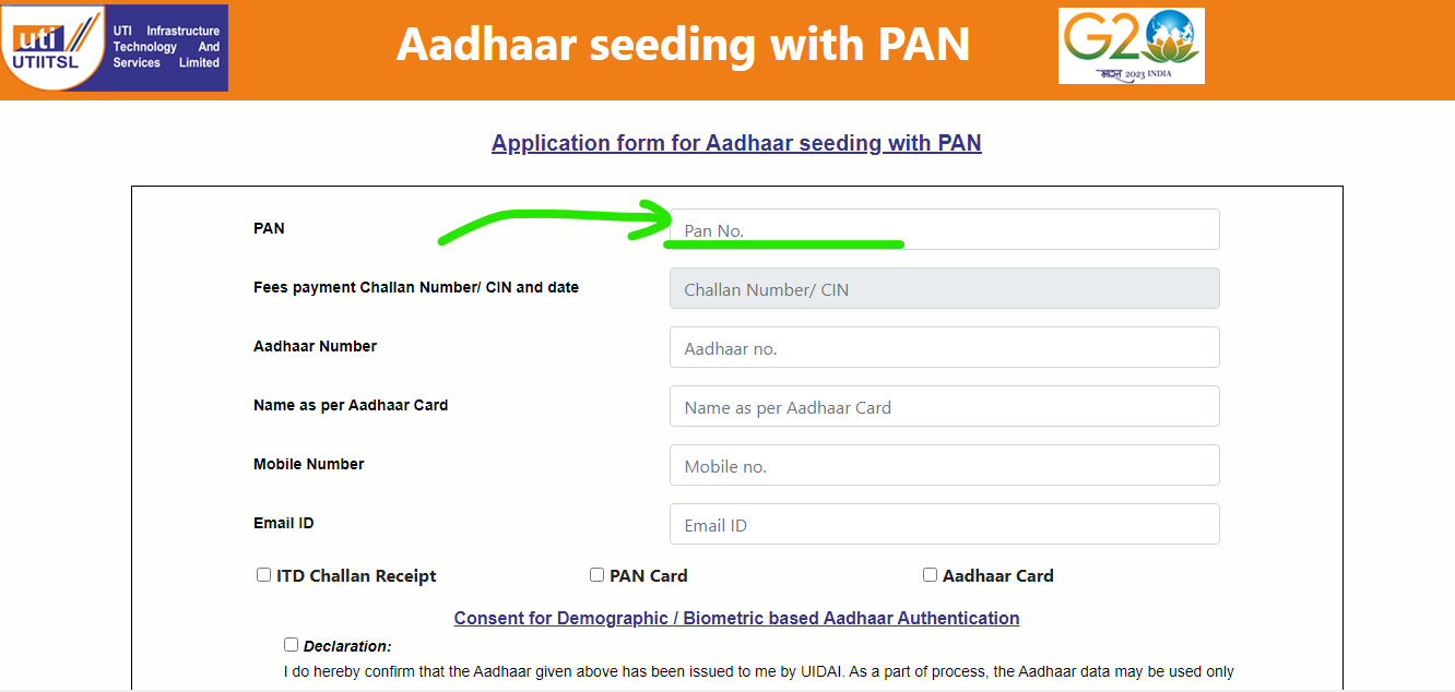 pan aadhar linking by biometric