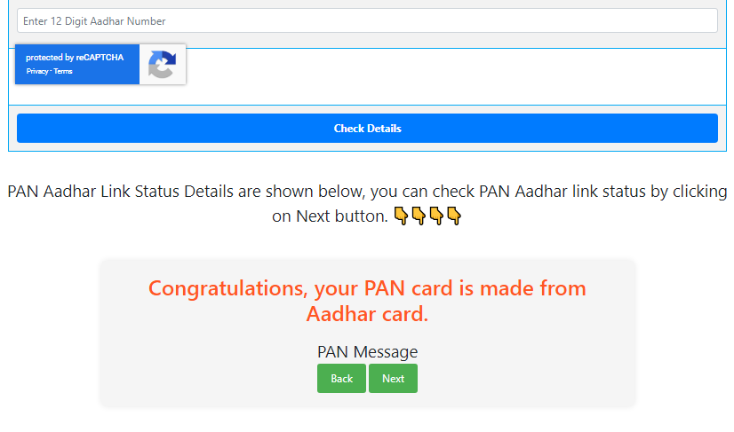 Pan card check by aadhar card number online