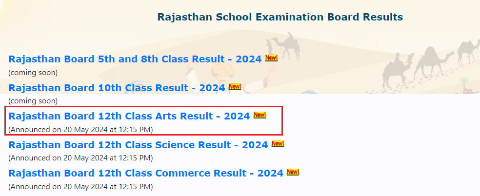 Rajasthan Board 12th Class Arts Result - 2024